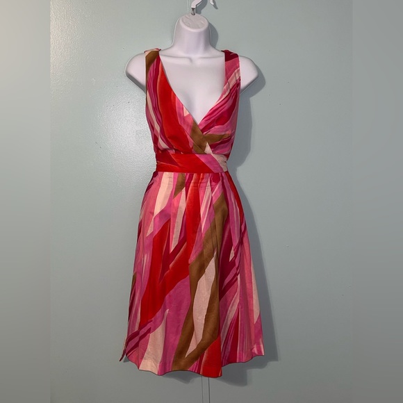 Dressbarn Dress Size 14 Sleeveless Multi Color Mid Length - Picture 2 of 11